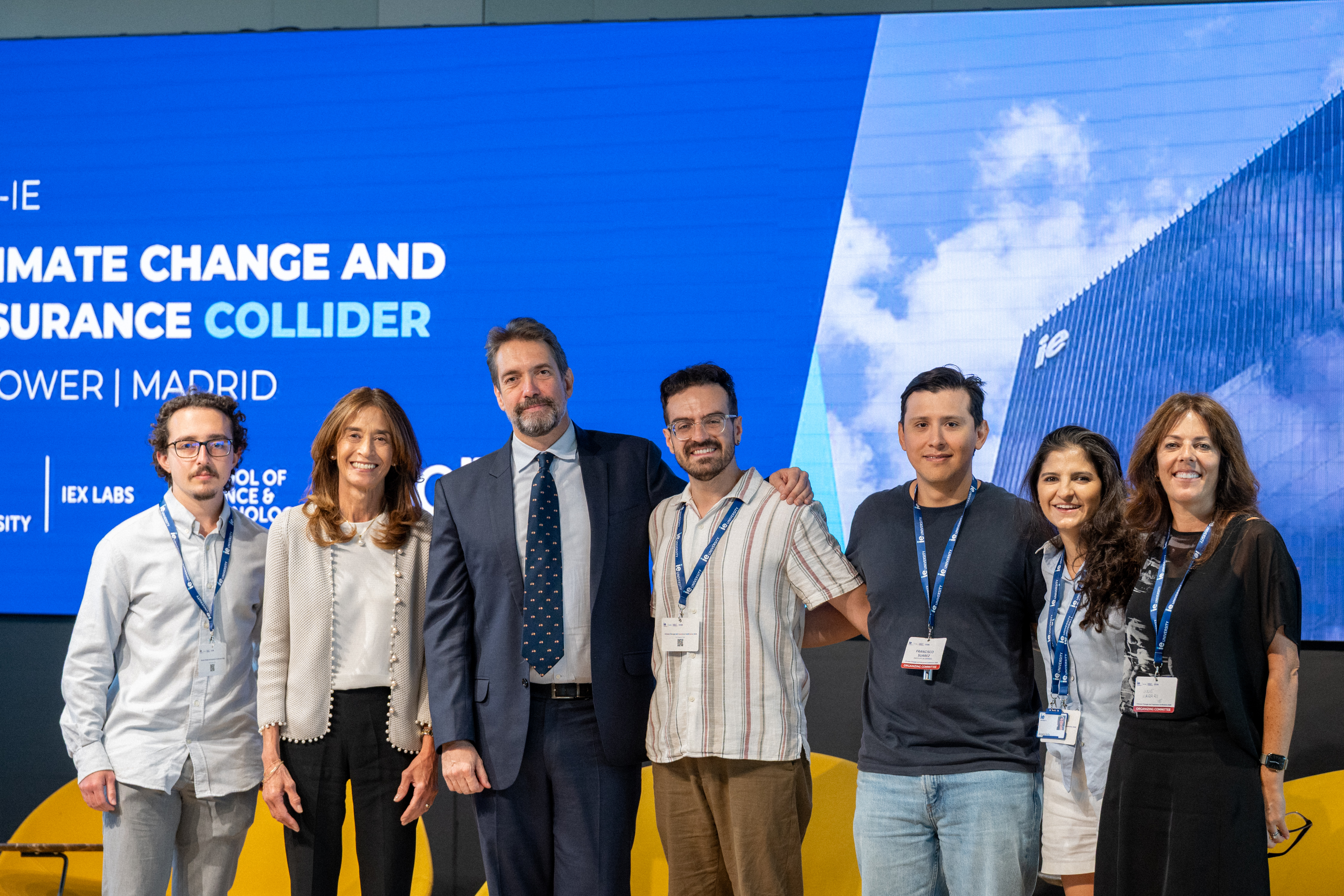 Members of the team behind the Climate Change and Insurance Collider at IE Tower